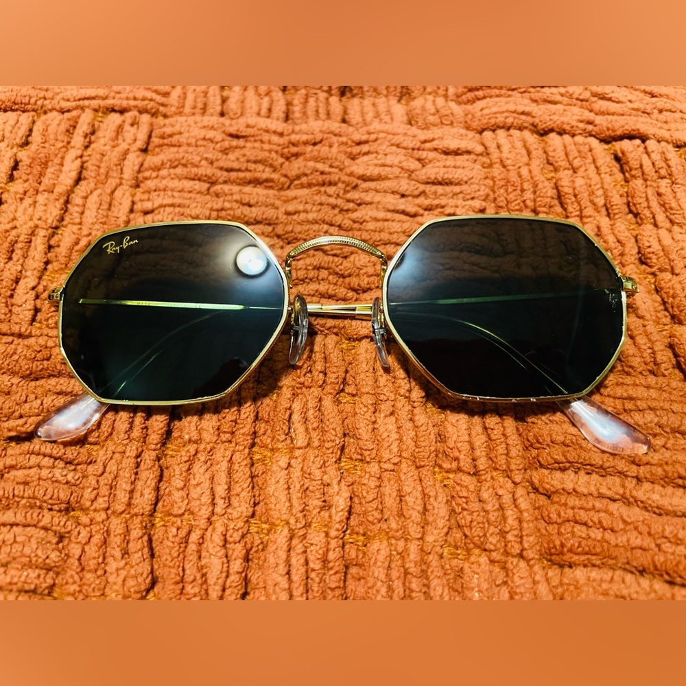 Ray-Ban Gold Frame RB 3556 Octagonal  Classic Sunglasses